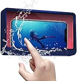 2021 Upgraded Wandhalterung Dusche Handy Halter Wasserdicht 90° Drehung Spiegel / Wandhalterung Telefonhalter für Dusche Badezimmer Badewanne Küche Universal Duschzubehör (Blau)