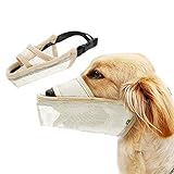 TANDD Maulkorb für Hunde, aus weichem Nylon, verstellbar, atmungsaktiv, für Beißen, Anti-Bellen und Leck