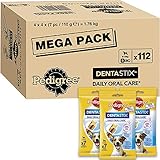 Pedigree DentaStix Daily Oral Care Zahnpflegesnack für kleine Hunde – Hundeleckerli mit Huhn- & Rindgeschmack für jeden Tag – 1 x 112 Stück