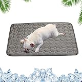Haustier Kühlmatte Kühldecke Hundekühlmatte Katzekühlmatte - Hund Kühlmatte Matte Ungiftiges Kühlkissen für Katzen und Hunde Haustier Eismatte Selbstkühlende Matte(Grau,70x55CM)