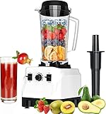 Standmixer Smoothie Maker, 1500W Blender mit Rührstab Hochleistungs Mixer, Puls / Ice Crush (2L behälter, 10 Geschwindigkeiten, 6-Klingen) für Püree, Ice Crush, Shakes und S