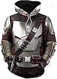 Frühling Mandalorian Hoodie Din Djarin Cosplay Kostüm Unisex 3D Druck Pullover Casual Langarm Sweatshirt Hoodie Jacke, Stil 1, L