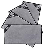washly Putztücher I graue Mikrofasertücher für den Haushalt I Ultra saugstarke & fusselfreie Putzlappen I extra Dicke Mikrofaser Putztücher I Oeko-TEX Reinigungstücher I 30x30cm Microfaser I 4er-Pack