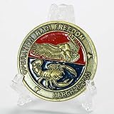 Bewegungsfreiheit,Wüstenskorpion,Der Krieg Im Irak,Adler,Silber,Sammlerstücke,Münzen,Schöne,Qualitativ Hochwertige,Attraktive,Geschenk,2Pcs Herausforderungsmünze/golden / 2 Stück
