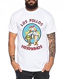 Los Pollos Herren T-Shirt Hermanos Bad Heisenberg Breaking, Farbe:Weiß;Größe:M