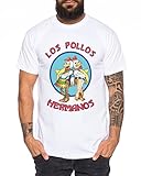 Los Pollos Herren T-Shirt Hermanos Bad Heisenberg Breaking, Farbe:Weiß;Größe:M