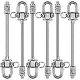 SELEWARE Schaukelhaken Schwerlast Edelstahl, 235 mm Edelstahl Heavy Duty Swing Hanger Hooks für Holz- und Stahlträger Yoga Hängesessel Boxsack Veranda Schaukel Sets, 800kg Tragkraft, 6 Pack