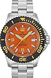 Delma Taucheruhr/Herrenuhr Automatik mit Metallband - 407001 (orange)