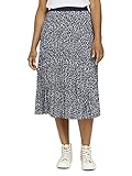 TOM TAILOR Damen Midi Plissee Rock, Blau (27617 - Blue Offwhite Minimal), 46