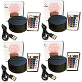 3D LED Lichtsockel Nachtlicht Lampensockel als Ersatz oder selber bauen. Inklusive Fernbedienung USB Kabel 3D Illusion Lampe 7 Farben. Als Deko Licht für Schlafzimmer Kinderzimmer Wohnzimmer Werbung