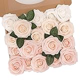 N&T NIETING Künstliche Blumen Rosen, 25 Stück Deko Blumen Fake Rosen mit Stielen DIY Hochzeit Blumensträuße Braut Zuhause Dekoration, Gemischte Farbe C