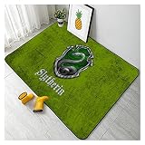 JRZDFXS Kinder Harry Potter Teppich Schlafzimmer Dekor Bereich Teppiche Wohnzimmer Spielzimmer Rechteck Teppichwaschbar (Color : Slytherin, Größe : 60×90CM)