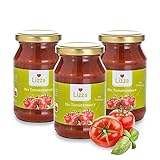 Lizza Bio Tomatensauce | Italienische Kräuter | Ohne Zuckerzusatz | Ohne Künstliche Zusatzstoffe | Glutenfrei & Vegan | 100% Bio | 3x 250ml Gläser (Reicht für 6 Pizzen oder 9 Nudelgerichte)