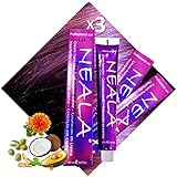 3 Haarfärbe V+ VIOLETTE HAARFÄRBE FÜR HAARWEGE, HÖHEPUNKTE, HIGHLIGHTS - Professionelle haarfarbe ammoniakfrei OHNE AMMONIA und frei von PPD und MEA R+ VIOLETTE AKTIVIERENDER -NEALA 3 x 100ml = 300