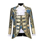 Herren Mittelalter Hofkleidung Jacke +Hose +Weste Mantel Gothic Steampunk Oberbekleidung Print Frack Jacke Gehrock Cosplay Kostü