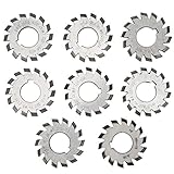 8 Teiliges Zahnradfräser Hochgeschwindigkeits Stahlschneidwerkzeug Industriematerial M1.5 Druckwinkel 20 ° Länge 5 mm Durchmesser 6 mm für F