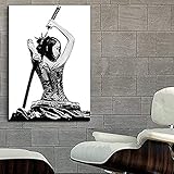 YANHUA Moderne Leinwandbilder Samurai Mädchen japanische Wandbilder Bushido Poster Schlafzimmer Gemälde Wanddekoration Kein Rahmen (60x90cm)