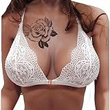 Lialbert Neckholder BH Mit Spitze Blumen Bustier Damen Große BHS Erotikwäsche Schöne Push Up Büstenhalter Unterwäsche Reizwäsche Lingerie Große Größ