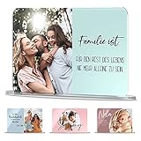 Acryl Glasfoto mit Foto-Druck - Fotoaufsteller als Hochzeitsgeschenk, Personalisierbar mit Text & Design | Geschenkidee für Partner, Geschenk für Mama, Freund F