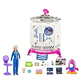 Barbie GXF27 - Weltraumabenteuer Raumstation, Barbie Raumfahrtpuppe, Hündchen, Arbeitsstation, Weltraumszenen, 20 Zubehörteile, Spielzeug Geschenk für Kinder ab 3 J