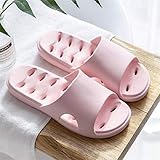 B/H BequemeLederpantoffeln,SommerBadezimmerDuschsandalen,undichteKunststoffPaarHausschuhe-Pulver2_35-36,PlastikSchuheS
