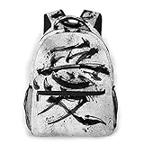Lässiger Rucksack mit doppelter Schulter,Chinesische Schriftzeichen, Liebe, schwarze T,Leichter strapazierfähiger Rucksack Business Travel Sport Schultasche Tagesrucksack für Erwachsene Jug