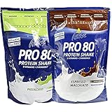 Atlant Vital Set aus Inkospor Active Pro 80 Protein Shake Eiweißpulver viele Geschmacksrichtungen 2x 500g (Pistazie/Espresso-Macchiato)