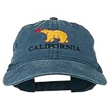 e4Hats.com Kappe Kalifornien mit Bär Bestickt - Blau - Einheitsgröß