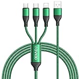 Multi USB Kabel, RAVIAD 3 in 1 Ladekabel Nylon Universal Ladekabel Micro USB Typ C Lightning für Android Samsung Galaxy S21 S20 S10 S9 S8 A5 J5, Huawei P40 P30 Mate, Honor, Oneplus, LG, Kindle, 1.2M