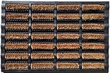 oKu-Tex Fußmatte | Fußabtreter | Türmatte | Eingangsmatte | „Java“ | mit Bürste | Kokosmatte mit Gummi | für außen | rutschfest | 40x60