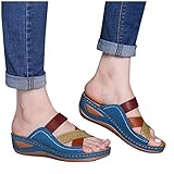 Keilsandalen Plateau Sandalen Vintage Sandalen Espadrilles Bequem Elegant Sommer Böhmen Pantoletten Riemchensandaletten Strandschuhe Freizeit Retro Plateau Keilab