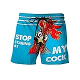 XUEbing Lustige Badehose für Herren, kurze Badehose für den Sommer, Surfbrett, Shorts mit Tasche, schnell trocknend, Strand-Shorts, blau, XXL