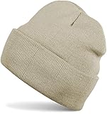 styleBREAKER Unisex warme Beanie Strickmütze, Feinstrick Mütze doppelt gestrickt, Winter 04024029, Farbe:Beig
