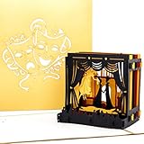 Pop-Up Karte 'Theaterbühne' 3D Theater Geburtstagskarte, Einladungskarte & Theaterkarte in edlem Gold – zum Geburtstag als Geschenk, Geschenkgutschein, Einladung, Geschenkverpackung & G