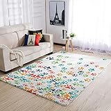 Teppich Fußabdrücke für Haustiere Bereich Teppich Design Rechteckiger Wohnzimmer Teppich Teppiche Männer Frauen White 91x152