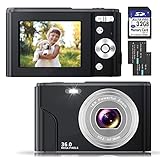 2-in-1 Digitalkamera 1080P FHD, Zeccinow 36MP Mini Foto & Videokamera mit 8 Aufnahmemodi, 32GB SD-Karte, 16X Digitalzoom, Wiederaufladbare Kompaktkamera für Kinder/Teenager/Erwachsene/Anfäng
