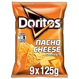 Doritos Nacho Cheese - Käse Tortilla Nachos - Herzhafter Snack zum Knabbern aus Mais - 9 x 125g