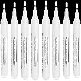 Weißer Lackstift, 8 Stück Acryl-Farb-Marker für Steinmalerei, Stein, Keramik, Glas, Holz, Reifen, Metall, Leinwandmalerei, Zeichnen und Kunstb