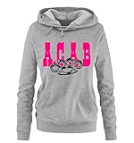 Comedy Shirts - ACAB Schlagring - Zweifarbig - Damen Hoodie Grau / Schwarz-Pink Gr. XL