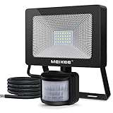 MEIKEE 25W Außenstrahler mit Bewegungsmelder Scheinwerfer Fluter inkl LED Strahler IP66 wasserdicht 25W 2100LM 6500K Tageslichtweiß ideal Außenbeleuchtung für Garten Garage Sportp
