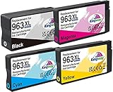 Kingway Wiederaufbereitete 963XL Druckerpatronen Ersatz für HP 963 XL 963XL für HP OfficeJet Pro 9020 9012 9022 9025 9010 9015 9014 9016 9018 9019 (4 Pack)