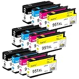 Kamo 950 951 XL Patronen Multipack Kompatibel mit HP 950 951 oder HP 950XL 951XL Druckerpatronen (12er-Pack), für HP Officejet Pro 251dw 276dw 8100 8600 8610 8615 8620 8640 (3X Schwarz, 3X C/M/Y)