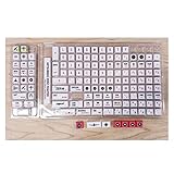 juqingshanghang1 1 Set Kämpferdesign Weiß Rote Tastenkappen für Mechanische Gaming-Tastatur XDA-Profildatei Flache PBT-Schlüsselkapp