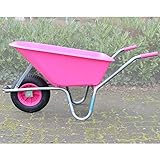 TRUTZHOLM Schubkarre rosa/pink PP 100 Liter | 250 kg Bau Karre Gartenschubkarre Bauschubkarre Schiebkarre Garten rostfrei verstärkt stabil hohe Tragk