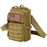 bvya Taktische Molle Utility Pouch Compact EDC Tool Pouch Mini Waist Bag Rucksack Design Phone Pouch with Flag