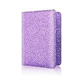 Passport Cover, with Glitter Fashion Design, Premium PU Leather Exterior + Interior Passport Holder Travel Wallet Case with Card Slots/Documents [RFID Blocking] Travel Holder,Purp