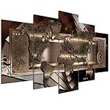 5 Teilig Leinwand Bilder Kunstdruck Abstrakte Weltkarte Modern HD Poster Panel 5 stück Lein wandbild,Wohnzimmer Büro Home Dekoration,Holzrahmen Gesamtgröße: (150x80cm)