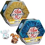 Bakugan Baku-Tin, Metall-Aufbewahrungsbox mit 2 Überraschungs-Bakugan Bällen, unterschiedliche V