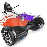 Mega Motion Hoverboard mit Sitz, Hoverboards mit Hoverkart, Self Balance Scooter mit Hoverkart 6,5 Zoll Hoverboard für Kinder,mit Bluetooth-Lautsprecher und LED-Leuchten,Geschenk fü