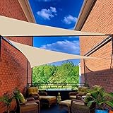 IBIZSAIL Markise-Wasserdicht- 95% UV Sonnenschutz - Gebogenes Dreieck - Geeignet für Garten、 Balkon、 Outdoor - Sand - 300 x 250 x 250
